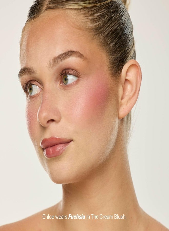 BASMA BEAUTY The Cream Blush, Non-Sticky, Buildable Coverage, Long-Lasting Cheek and Lip Tint with Vitamin E, Aloe Vera, Rosemary Extract, Gluten-Free, Vegan Formula (Fuchsia) - Image 2
